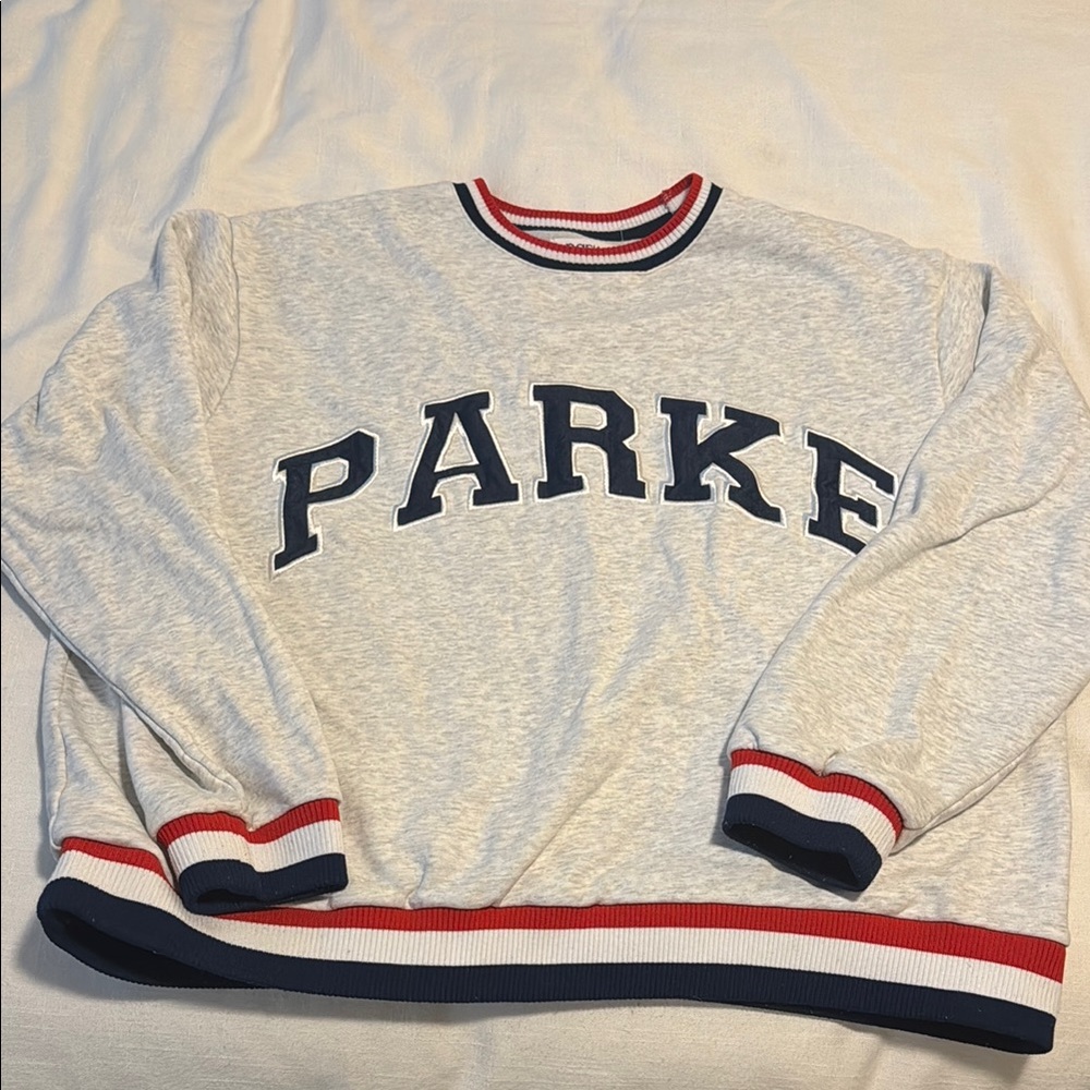 Parke Gray Sweater with Red, White, and Blue Accents | L/XL